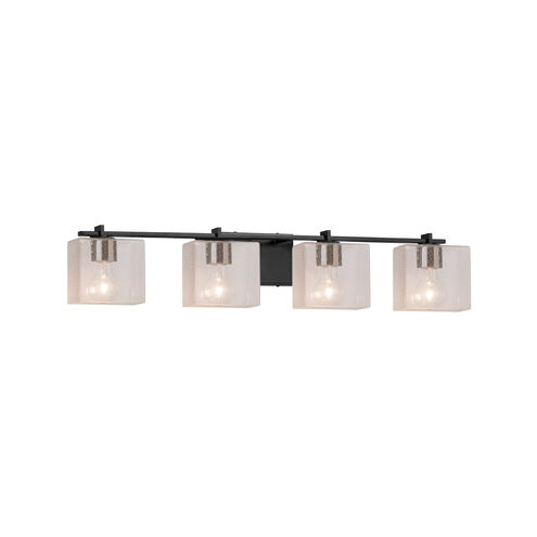 Fusion LED 34 inch Matte Black Bath Bar Wall Light in 2800 Lm LED, Rectangle, Seeded Fusion, Rectangle