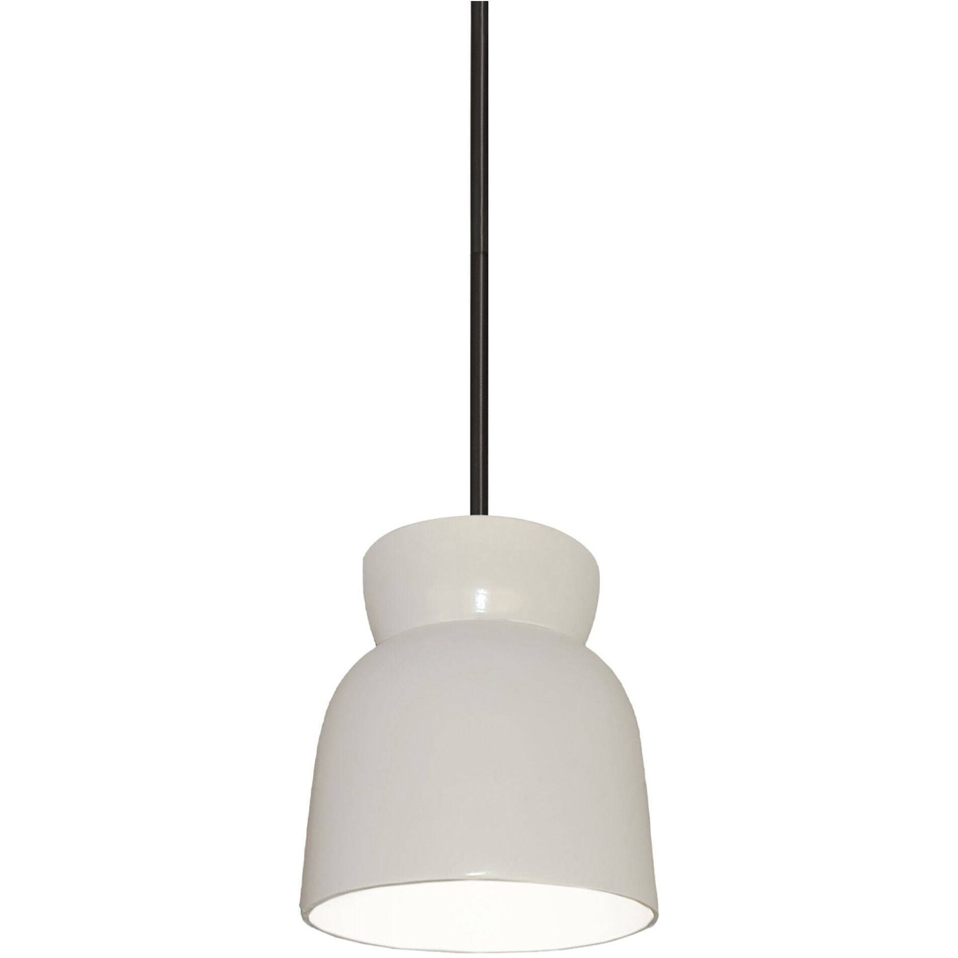 Radiance Collection LED 8 inch Gloss White with Brushed Nickel Pendant Ceiling Light