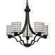 Wire Glass LED 28 inch Polished Chrome Chandelier Ceiling Light in 3500 Lm LED, Swirl with Clear Bubbles, Cylinder with Flat Rim, Argyle