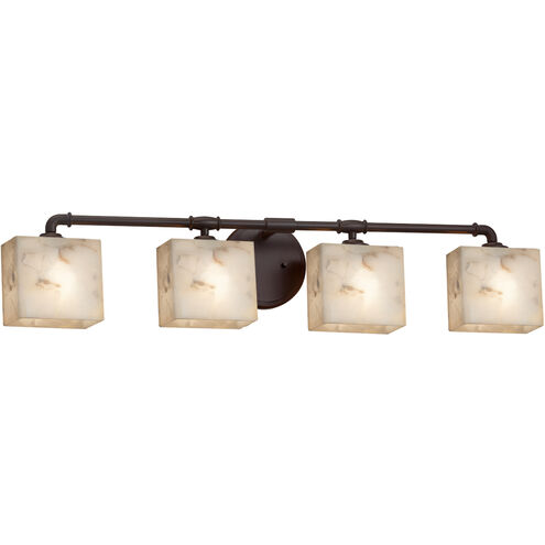 Alabaster Rocks Bronx LED 35 inch Dark Bronze Bath Bar Wall Light in 2800 Lm LED, Rectangle