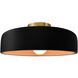 Radiance Collection - Spire 1 Light 13 inch Carbon Matte Black and Champagne Gold and Brushed Brass Semi-Flush Ceiling Light in Replaceable Bulb, Carbon Matte Black/Champagne Gold, 13W x 6H, Form+Finish+Function