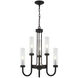 Anchor 6 Light 22.5 inch Matte Black Chandelier Ceiling Light