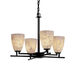 Alabaster Rocks 4 Light 23 inch Brushed Nickel Chandelier Ceiling Light in 2800 Lm LED, Square with Flat Rim