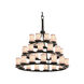Textile LED 42 inch Matte Black Chandelier Ceiling Light