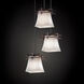 Metropolis 3 Light Dark Bronze Pendant Ceiling Light in Opal, Square Flared