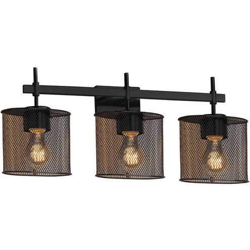 Wire Mesh 3 Light 24.5 inch Polished Chrome Vanity Light Wall Light in Oval