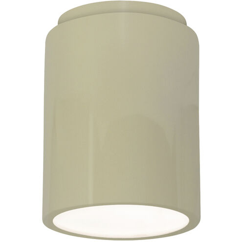Radiance Cylinder LED 6.5 inch Vanilla Gloss Outdoor Flush-Mount