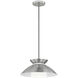Fusion Collection 1 Light 14.25 inch Brushed Nickel Pendant Ceiling Light, Noreen Family