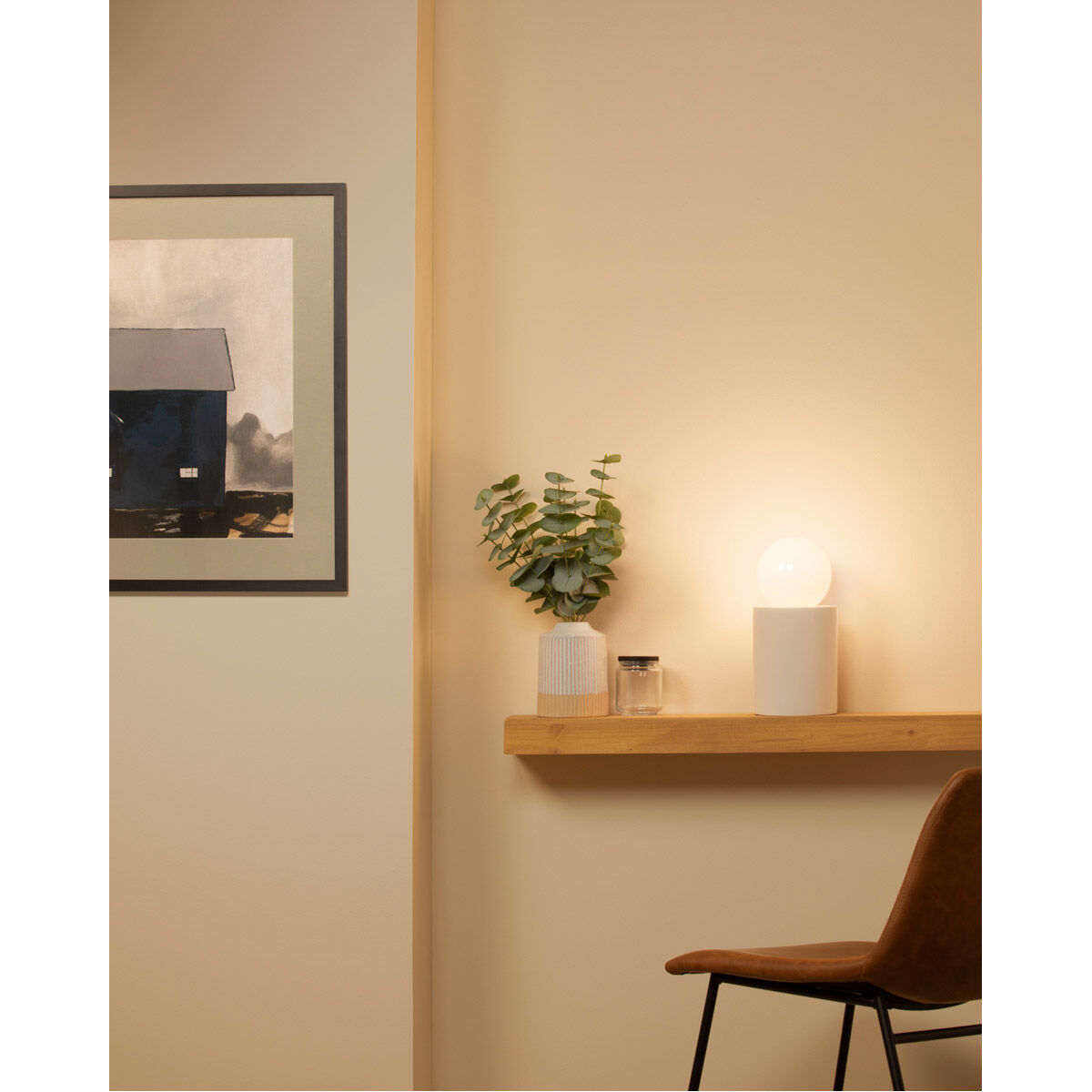 Portable 11.5 inch 60 watt Bisque Table Lamp Portable Light