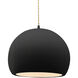 Radiance LED 12.25 inch Carbon Matte Black and Matte Black Pendant Ceiling Light