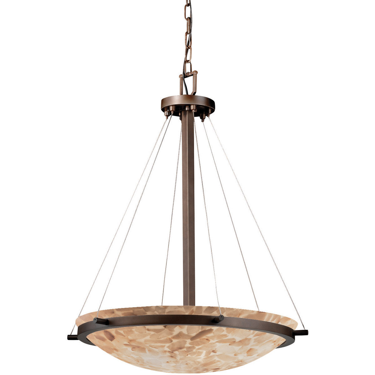 Alabaster Rocks LED 27 inch Dark Bronze Pendant Ceiling Light in 5000 Lm LED, Bowl