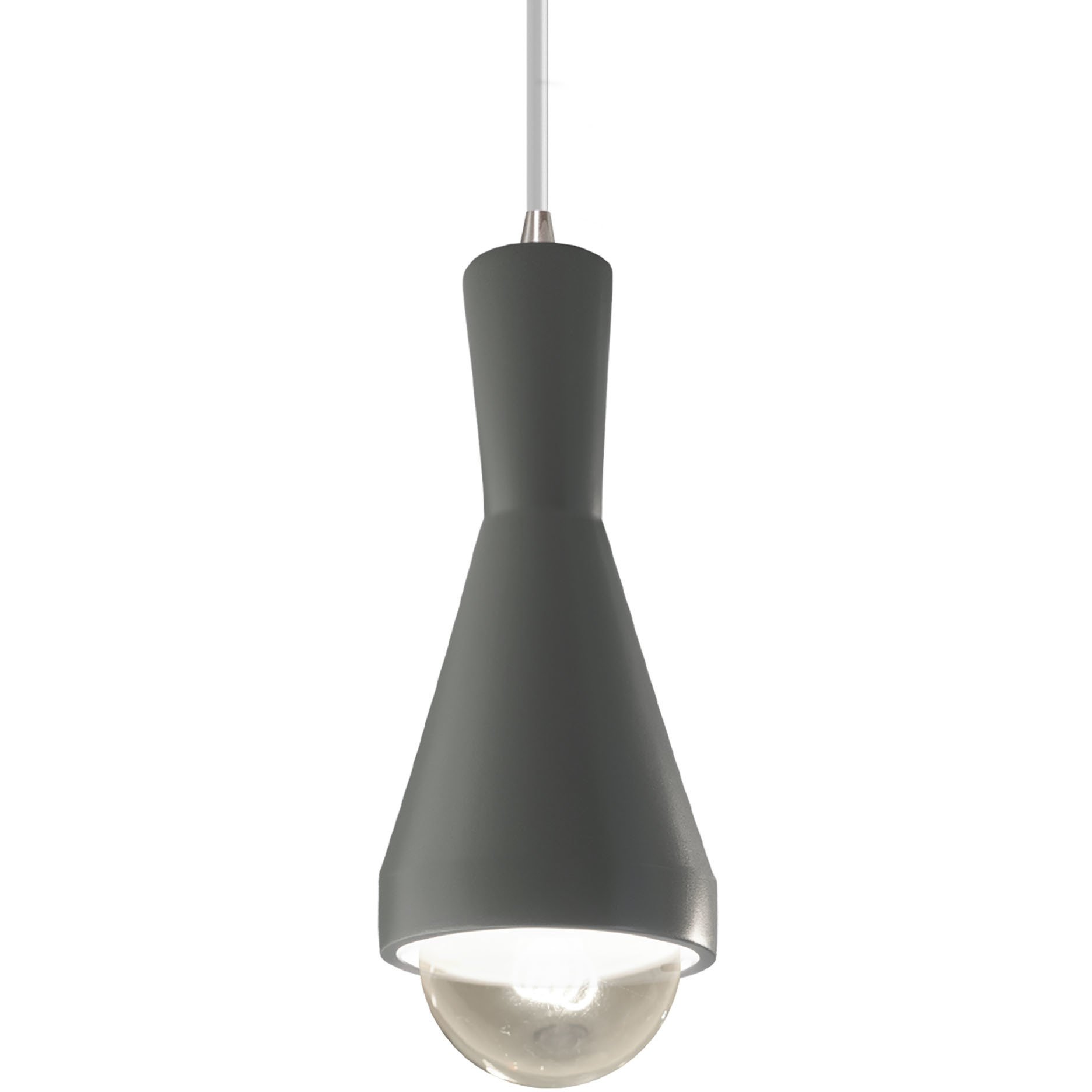 Radiance Collection - Erlen LED 4.75 inch Pewter Green and Brushed Nickel Pendant Ceiling Light in Dedicated LED, White, Form+Finish+Function