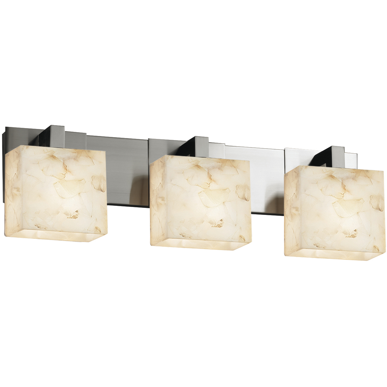 Alabaster Rocks 3 Light 28 inch Brushed Nickel Bath Bar Wall Light in Oval, Incandescent