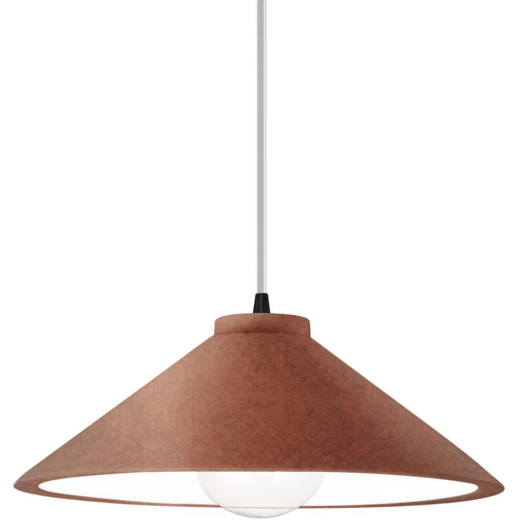 Radiance Collection - Flare 1 Light 11.75 inch Antique Copper and Matte Black Pendant Ceiling Light in Replaceable Bulb, White, Form+Finish+Function