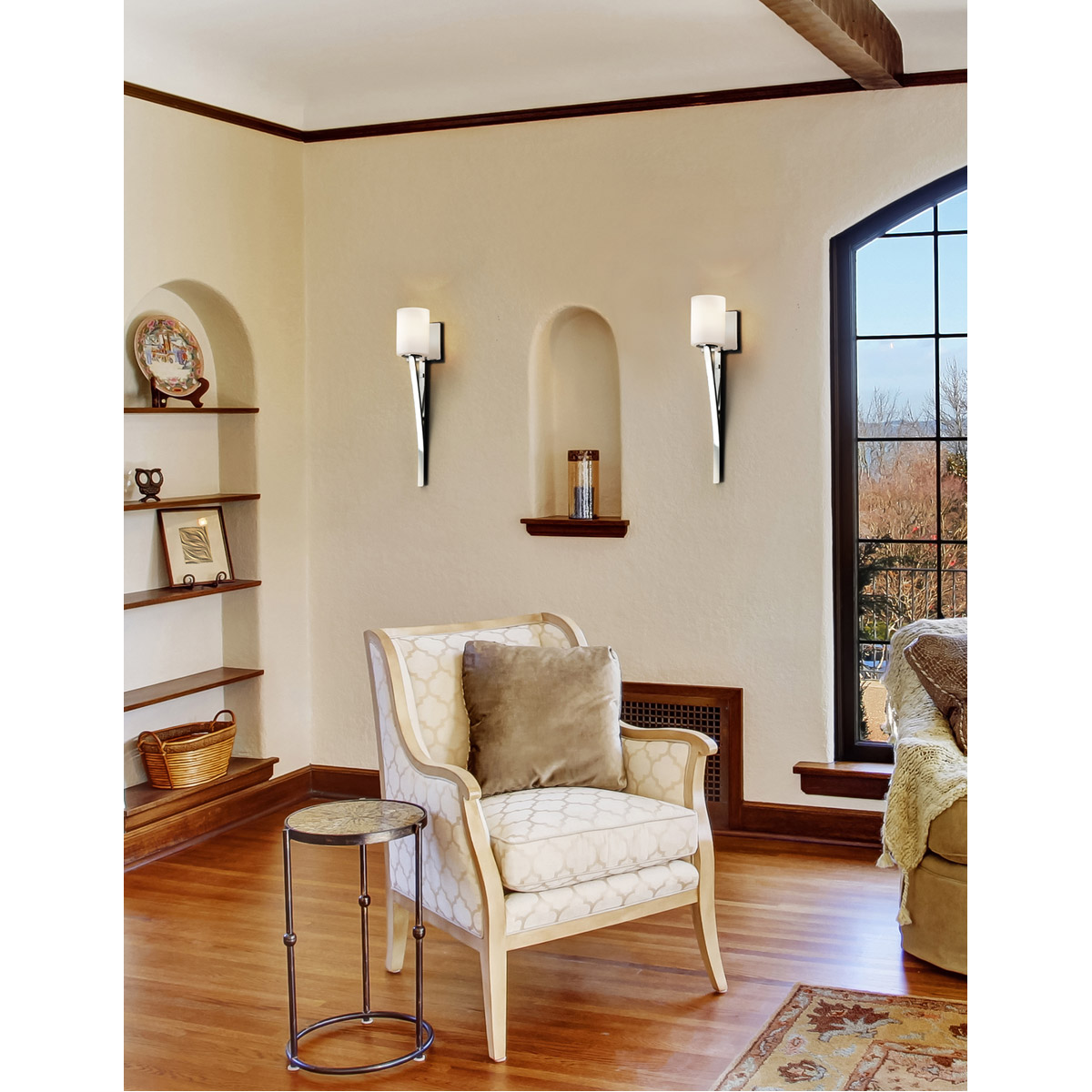 Fusion LED 4.5 inch Matte Black Wall Sconce Wall Light in 700 Lm LED, Square with Flat Rim, Frosted Crackle Fusion