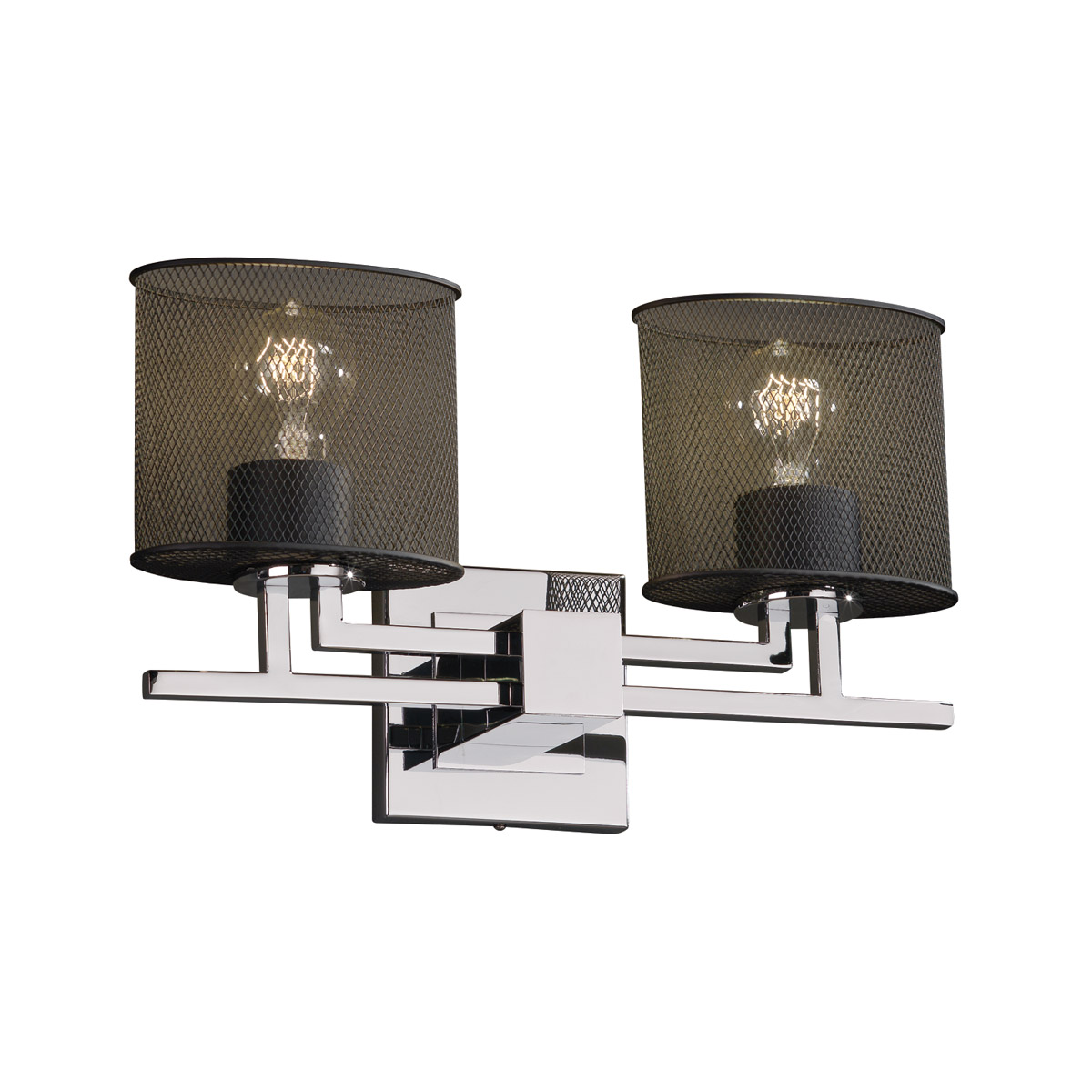 Aero Bath Light Wall Light in Dark Bronze, Square with Flat Rim