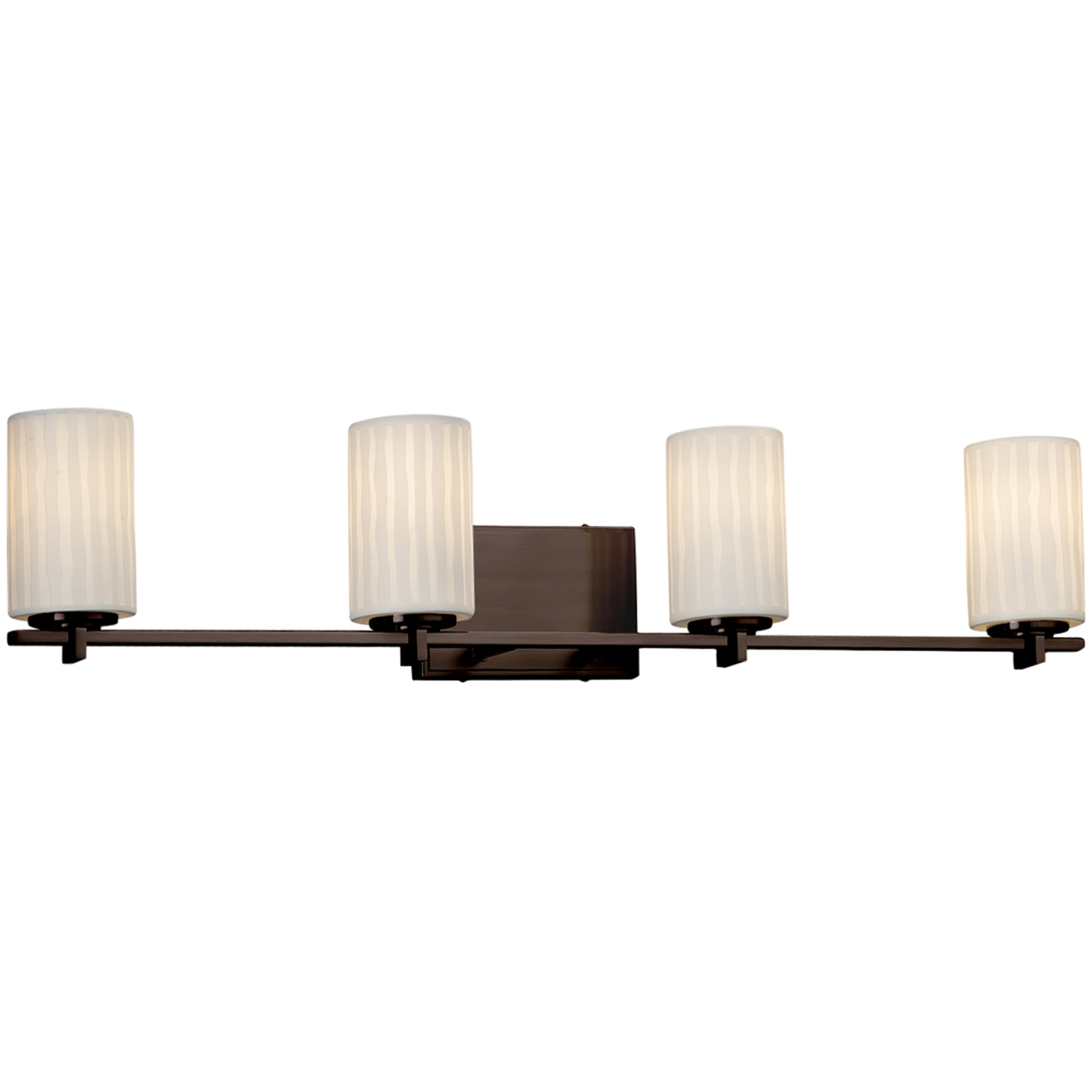 Limoges LED 34 inch Matte Black Vanity Light Wall Light in 2800 Lm LED, Pleats, Cylinder with Flat Rim