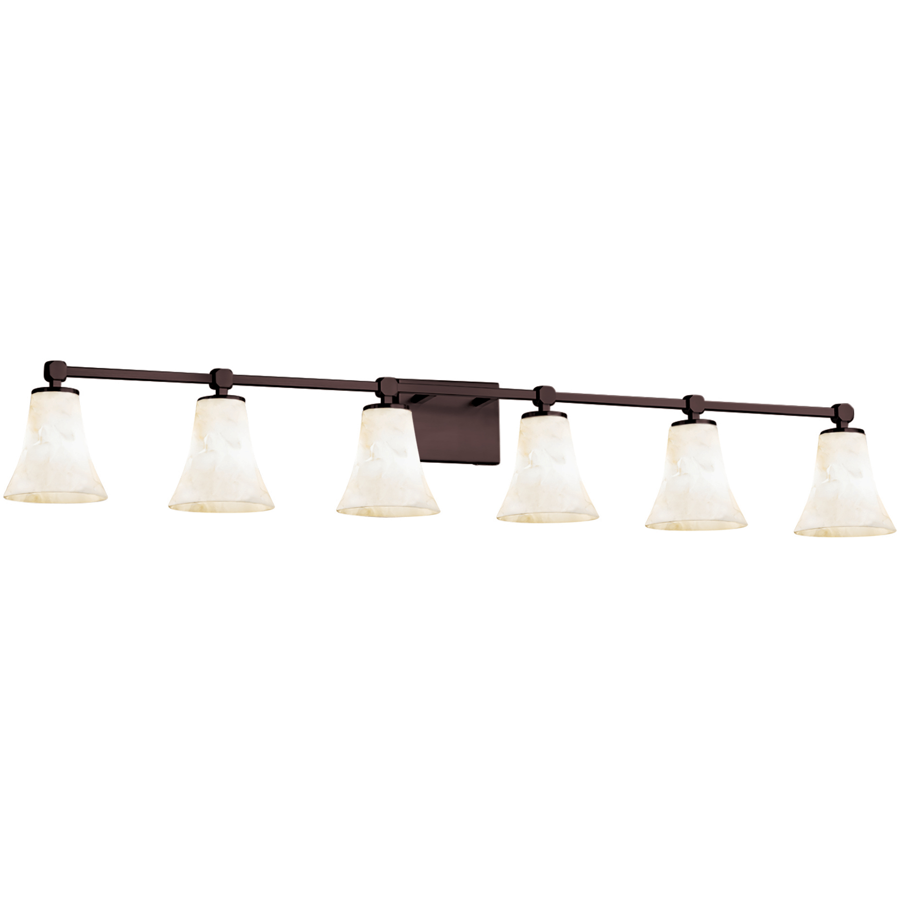 Alabaster Rocks LED 50 inch Vanity Light Wall Light in 4200 Lm LED, Matte Black, Tapered Cylinder