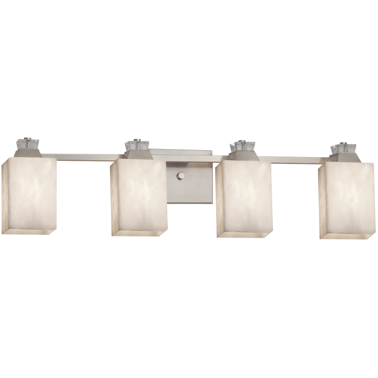 Clouds Ardent 4 Light 32.5 inch Brushed Nickel Bath Bar Wall Light in Square with Flat Rim, Incandescent