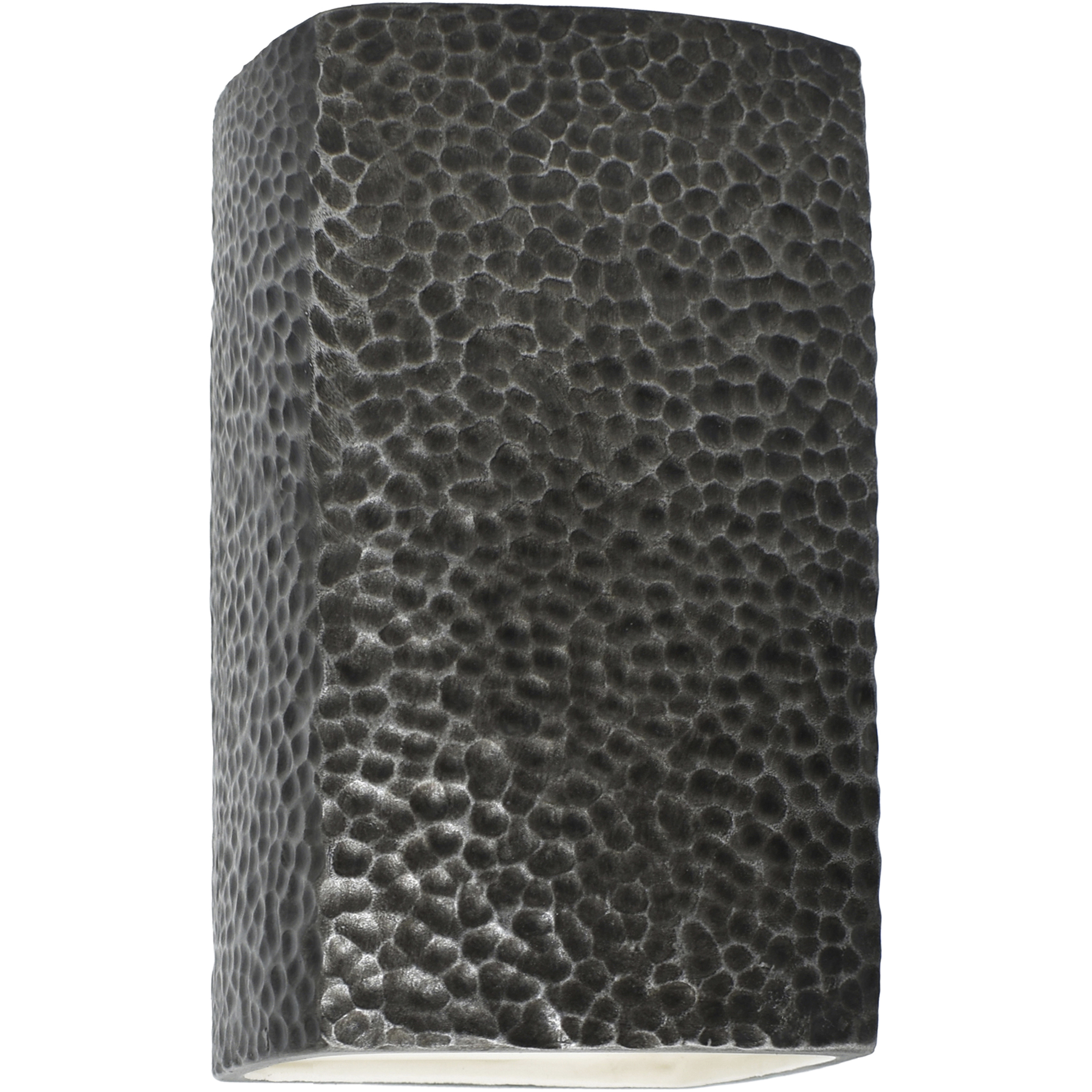 Ambiance Rectangle LED 13.5 inch Hammered Pewter Outdoor Wall Sconce, Large