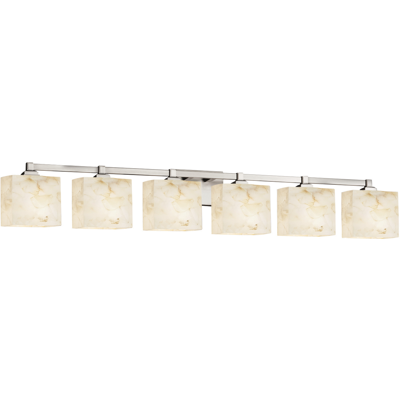 Alabaster Rocks LED 50.5 inch Brushed Nickel Vanity Light Wall Light in 4200 Lm LED, Rectangle