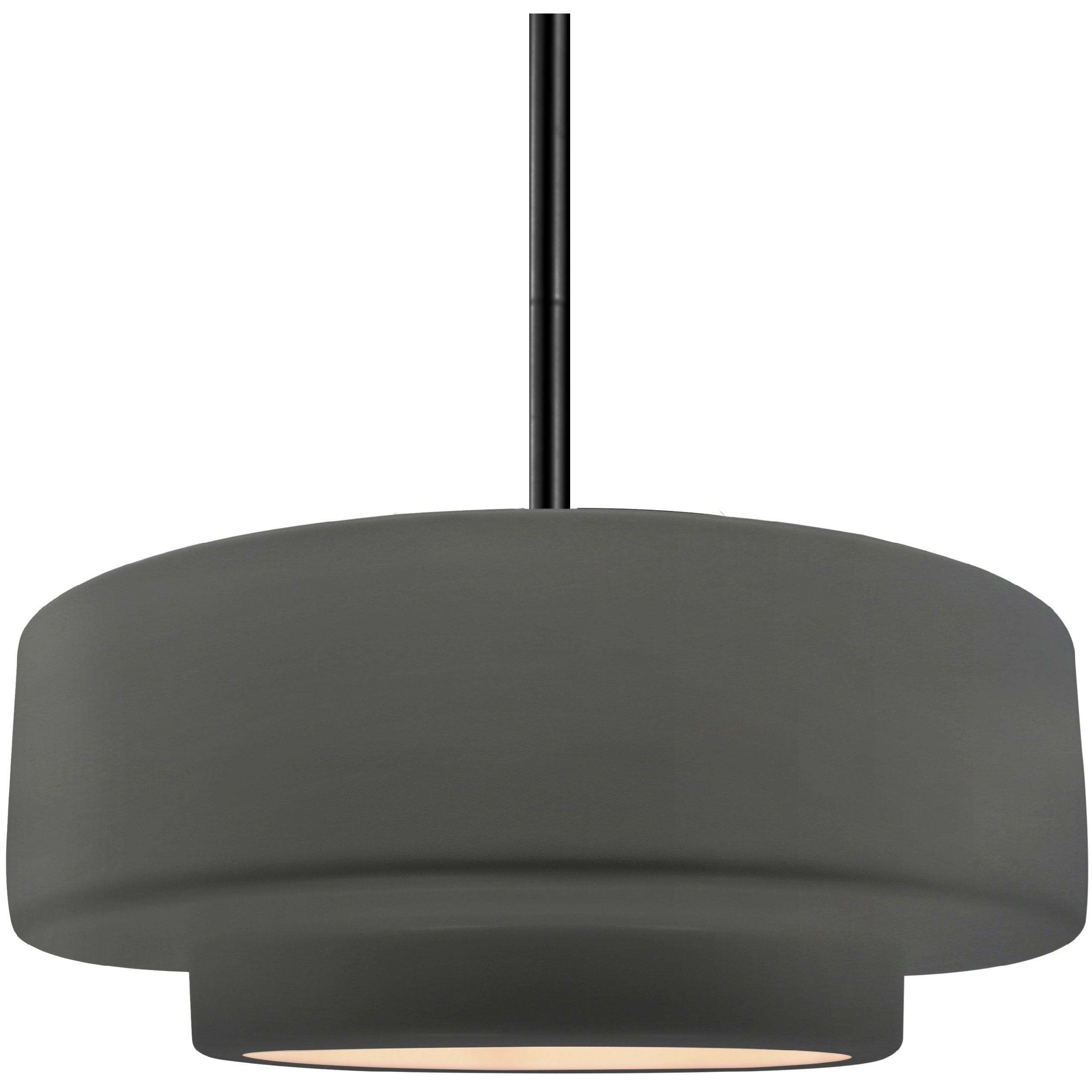 Radiance Collection - Tier Pendant Ceiling Light in Matte Black, Dedicated LED, Black Cord, Gloss Gray, 14.5W x 5.25H, Form+Finish+Function