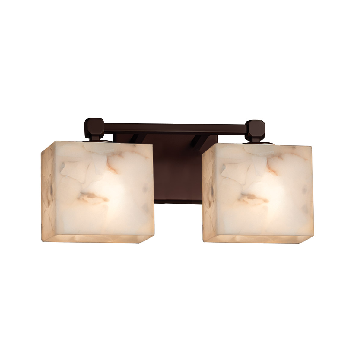 Alabaster Rocks 2 Light 13 inch Polished Chrome Vanity Light Wall Light in Cylinder with Flat Rim, Incandescent