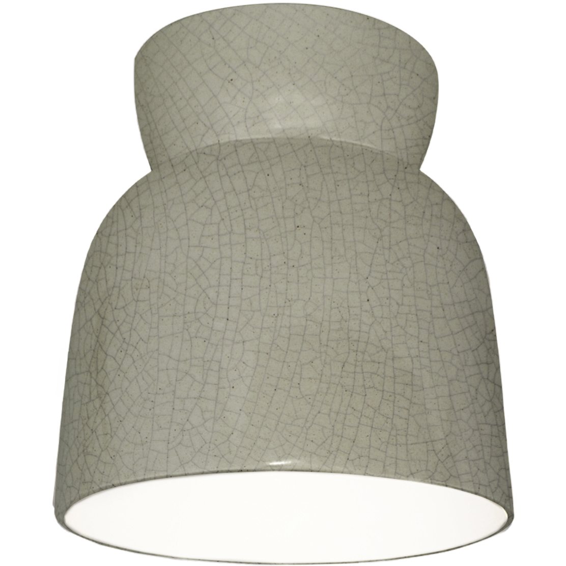 Radiance Collection - Hourglass 1 Light 7.5 inch Celadon Green Crackle Flush-Mount Ceiling Light in Replaceable Bulb, Form+Finish+Function
