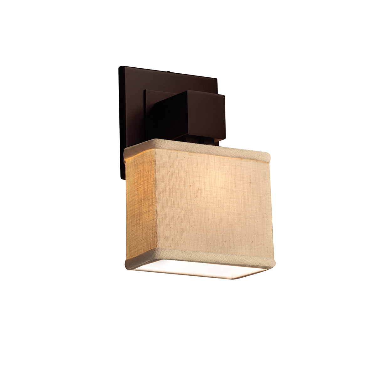 Textile 1 Light 5.5 inch Brushed Nickel ADA Wall Sconce Wall Light in White, Rectangle, Incandescent