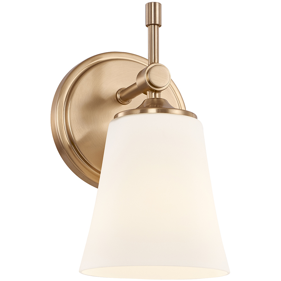Fusion Collection - Tulsi Family 1 Light 5.25 inch Brushed Brass and Opal Wall Sconce Wall Light, EVOLV