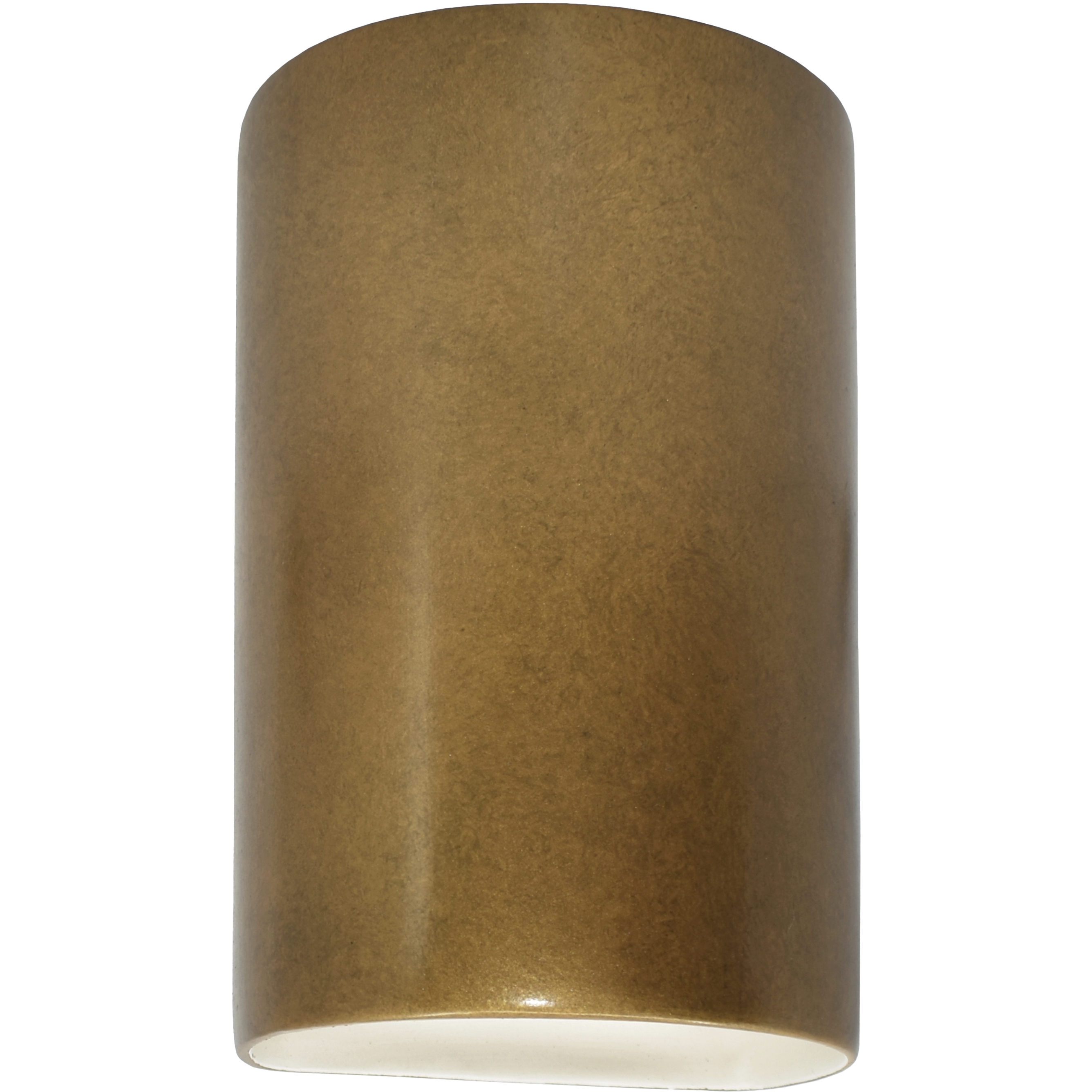 Ambiance Cylinder LED 12.5 inch Antique Gold Outdoor Wall Sconce, Large