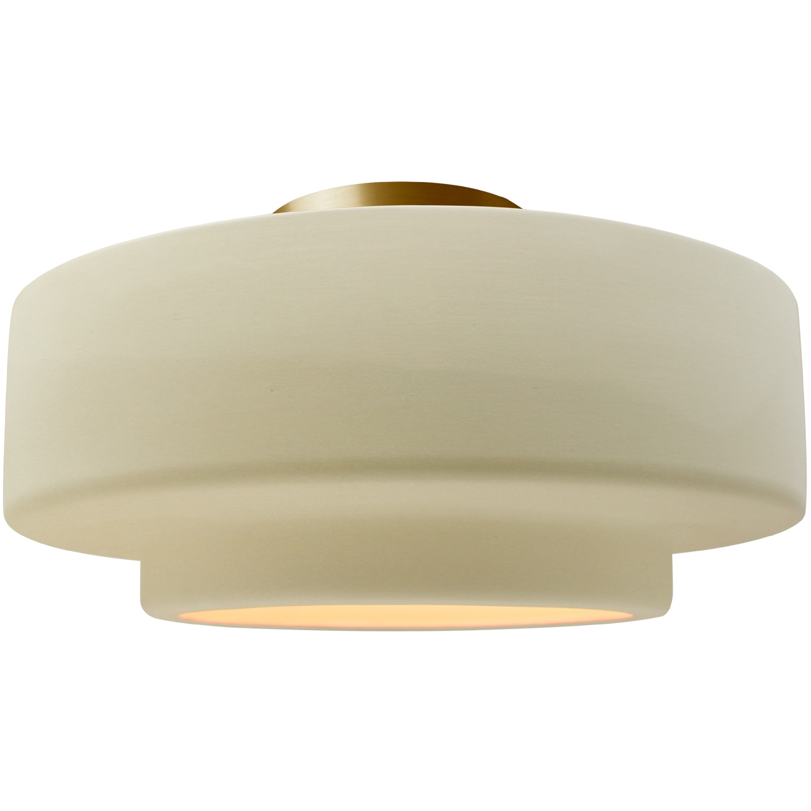 Radiance Collection - Tier LED 16.5 inch Vanilla Gloss and Brushed Brass Semi-Flush Ceiling Light in Dedicated LED, 16.5W x 8H, Form+Finish+Function