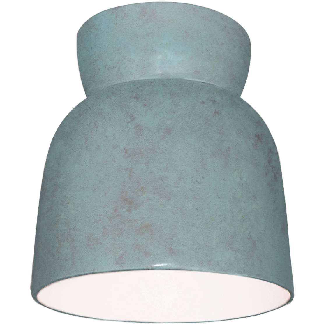 Radiance Collection - Hourglass 1 Light 7.5 inch Verde Patina Flush-Mount Ceiling Light in Dedicated LED, Form+Finish+Function