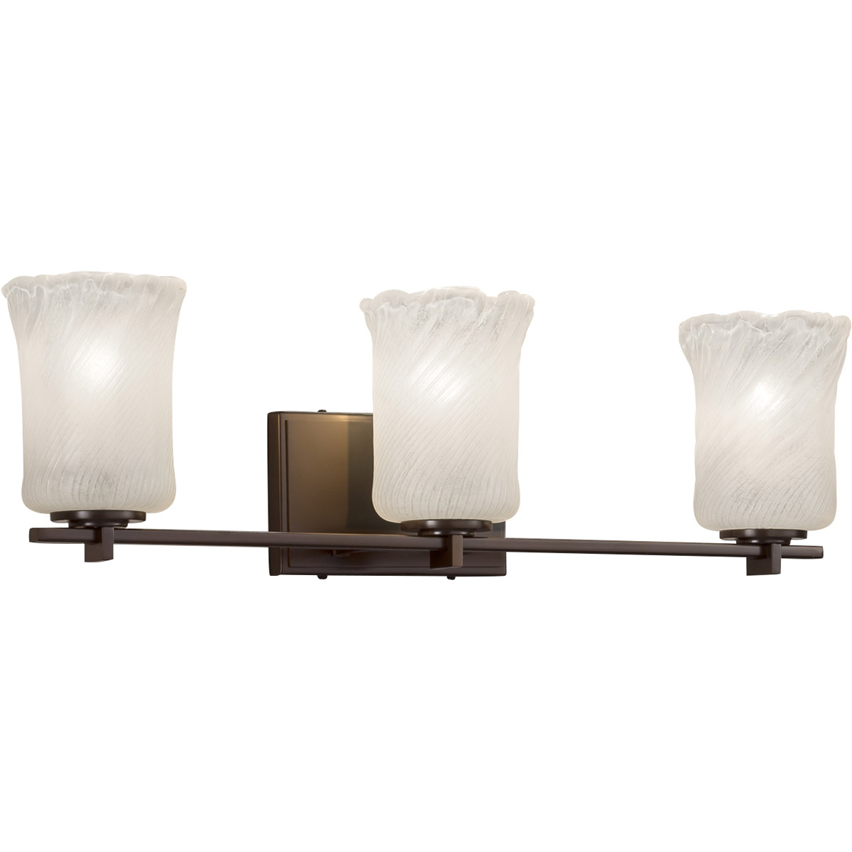 Veneto Luce 3 Light 26 inch Vanity Light Wall Light in Polished Chrome, Amber (Veneto Luce), Tulip with Rippled Rim, Incandescent