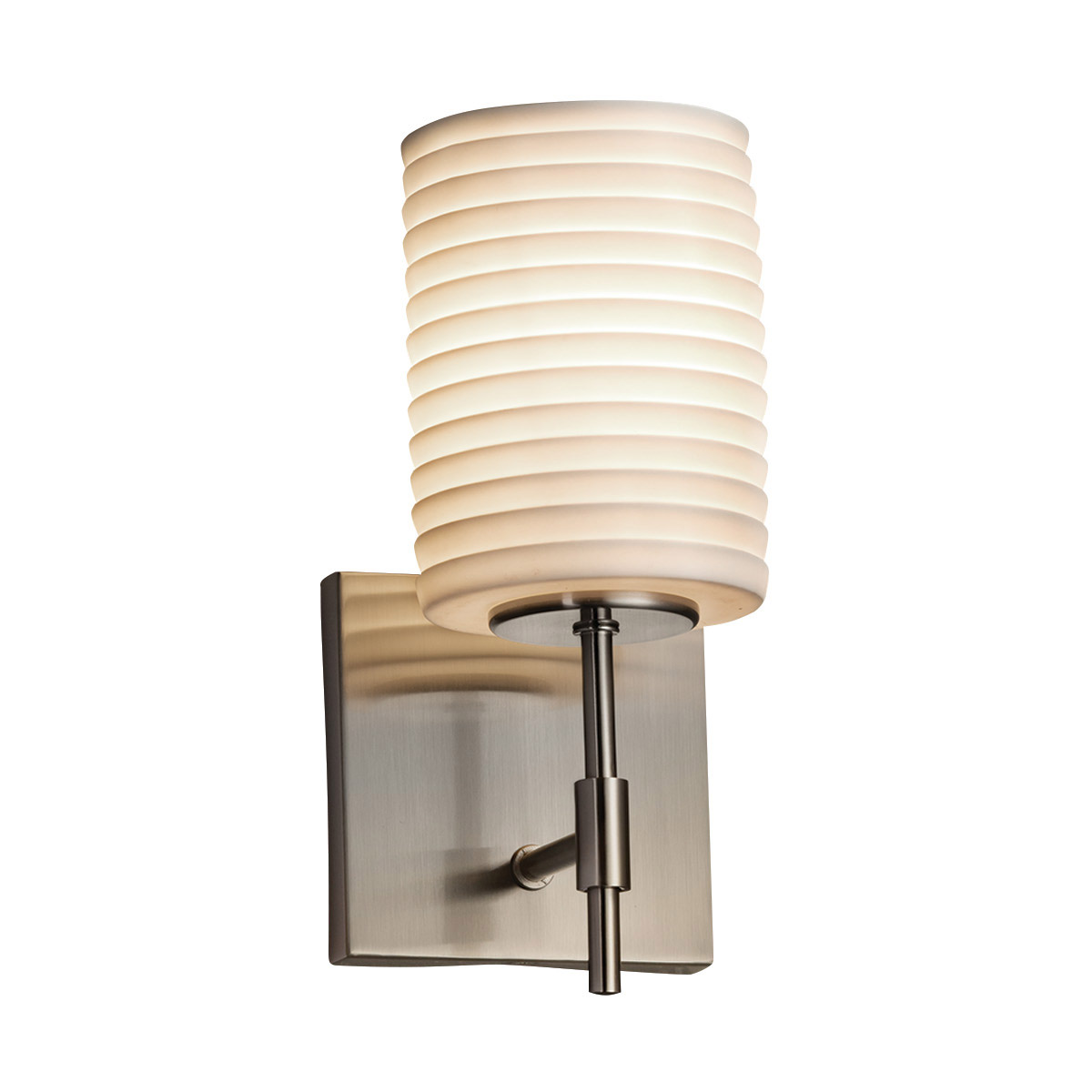Limoges Collection 1 Light 4.5 inch Polished Chrome Wall Sconce Wall Light in Bamboo, Cylinder with Flat Rim, Incandescent
