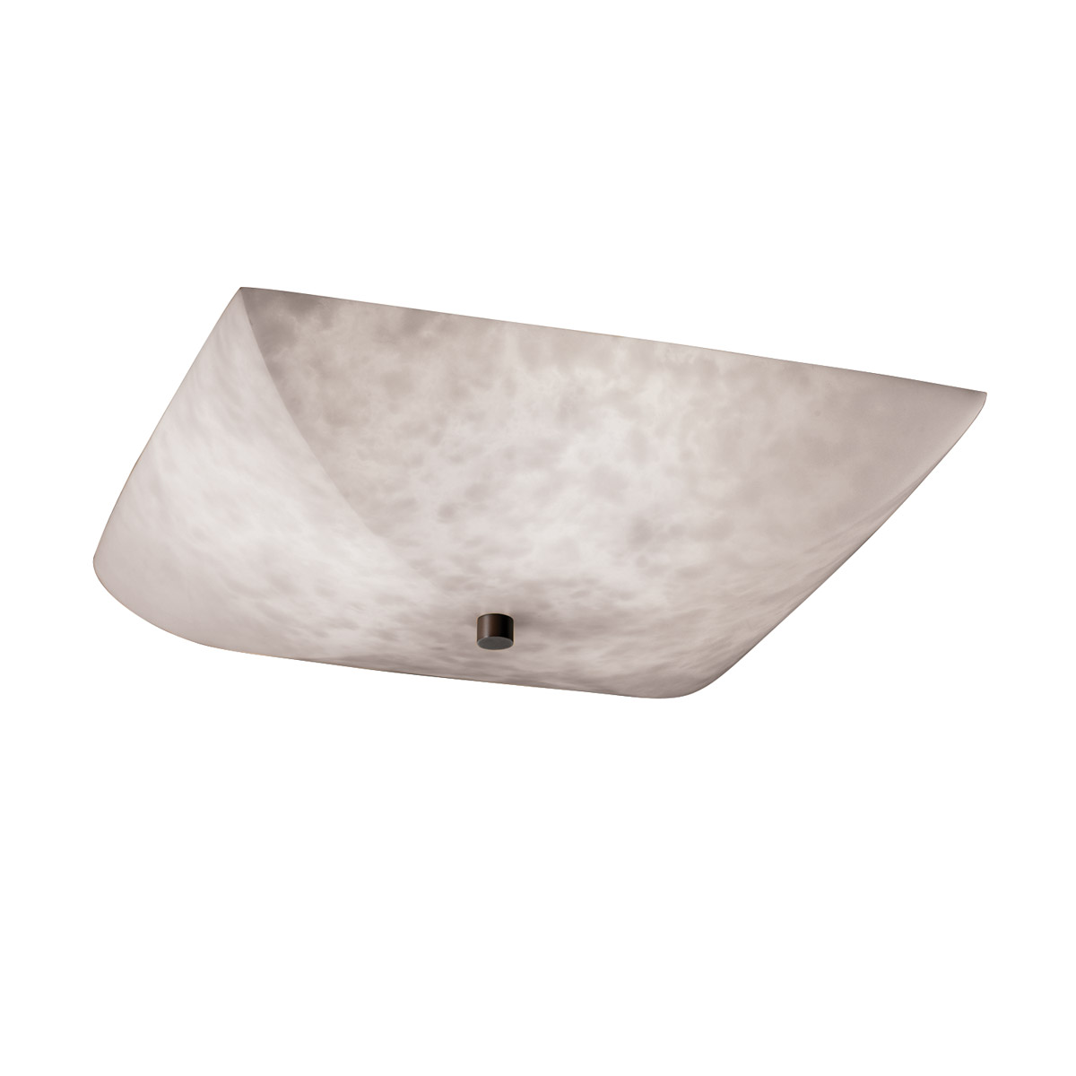 Clouds LED 24 inch Matte Black Semi-Flush Ceiling Light in 5000 Lm LED, Square Bowl