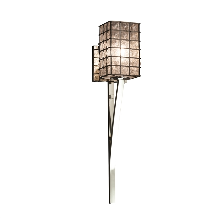 Wire Glass LED 6.5 inch Dark Bronze Wall Sconce Wall Light in 700 Lm LED, Swirl with Clear Bubbles, Oval