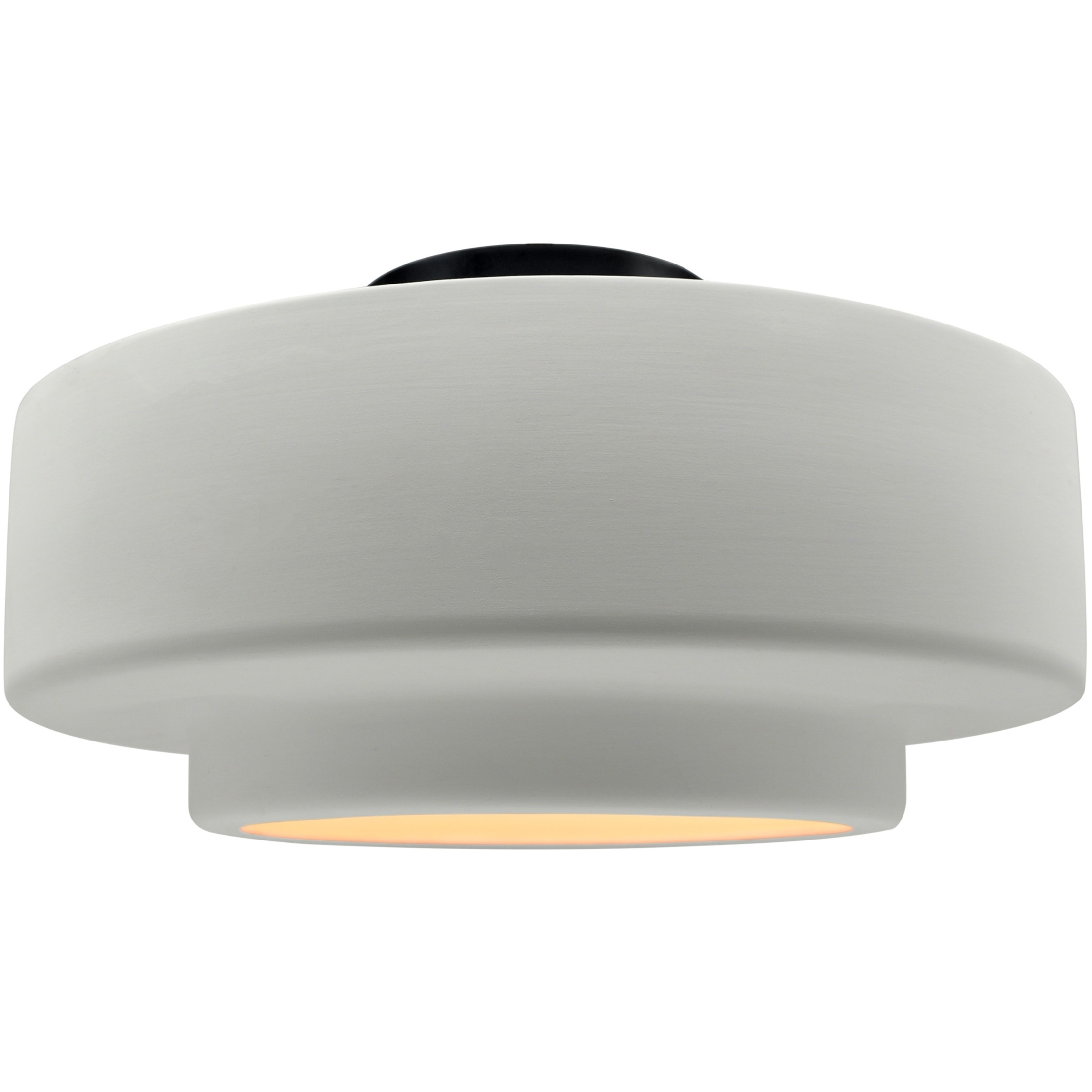 Radiance Collection - Tier 1 Light 16.5 inch Matte White and Matte Black Semi-Flush Ceiling Light in Replaceable Bulb, 16.5W x 8H, Form+Finish+Function