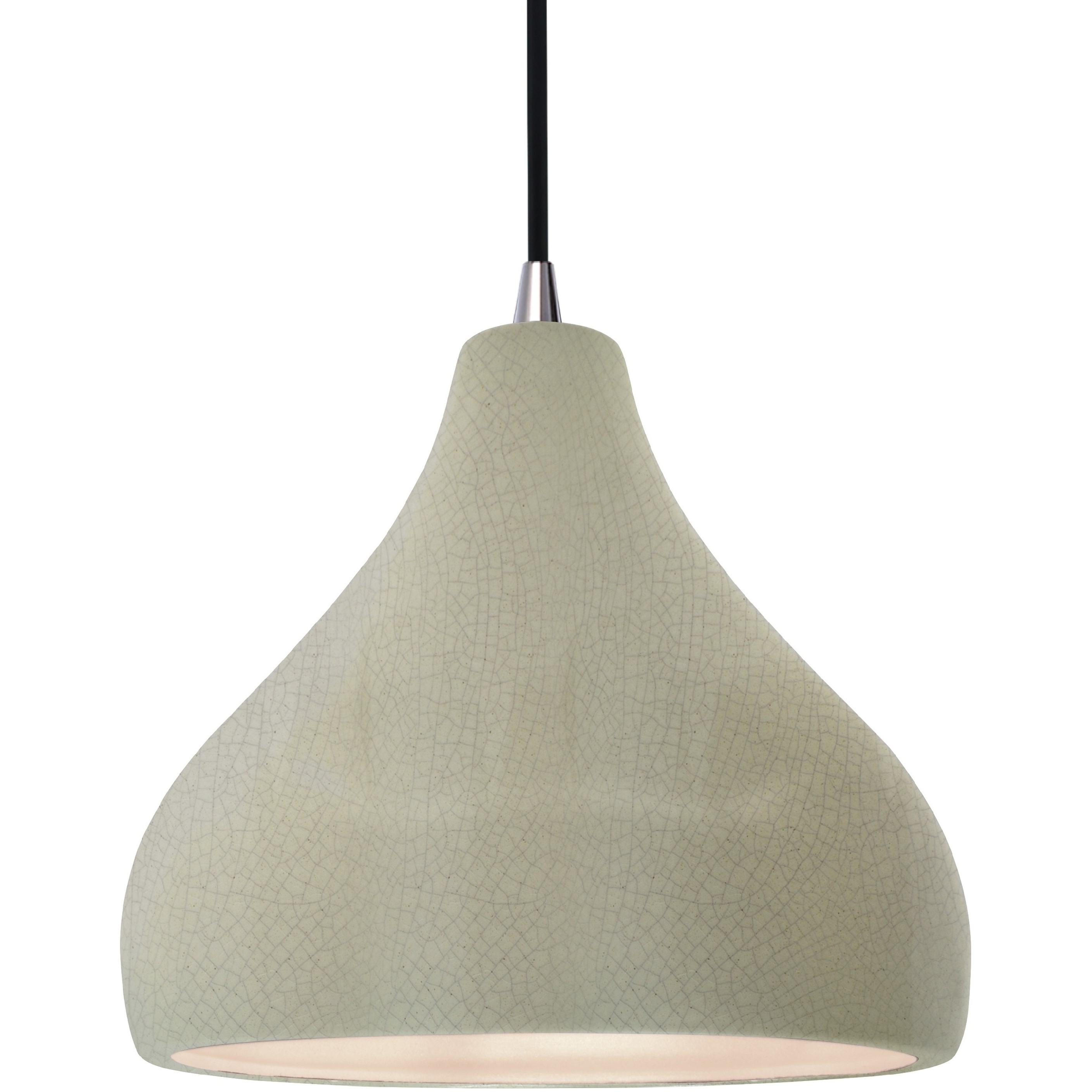 Radiance LED 11.5 inch Celadon Green Crackle and Brushed Nickel Pendant Ceiling Light