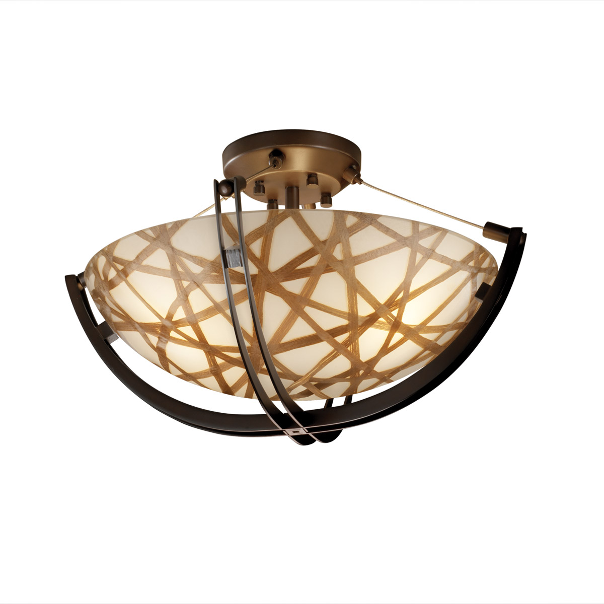 3form LED 22 inch Brushed Nickel Semi-Flush Ceiling Light in 3000 Lm ...