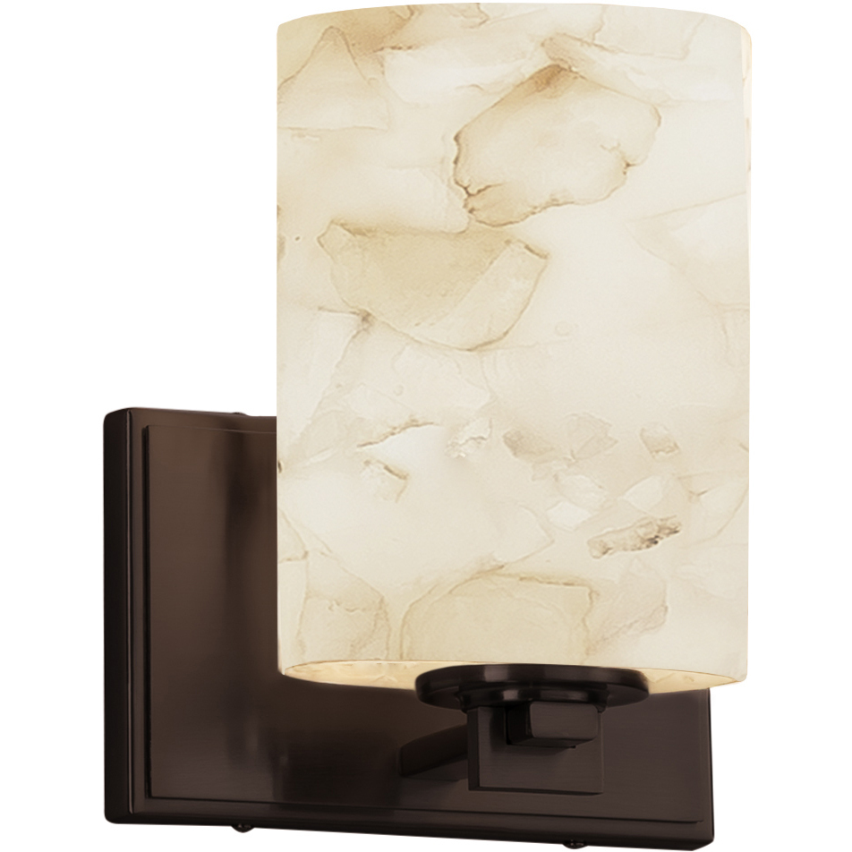 Alabaster Rocks 1 Light 7 inch Brushed Nickel Wall Sconce Wall Light in LED, Round Flared
