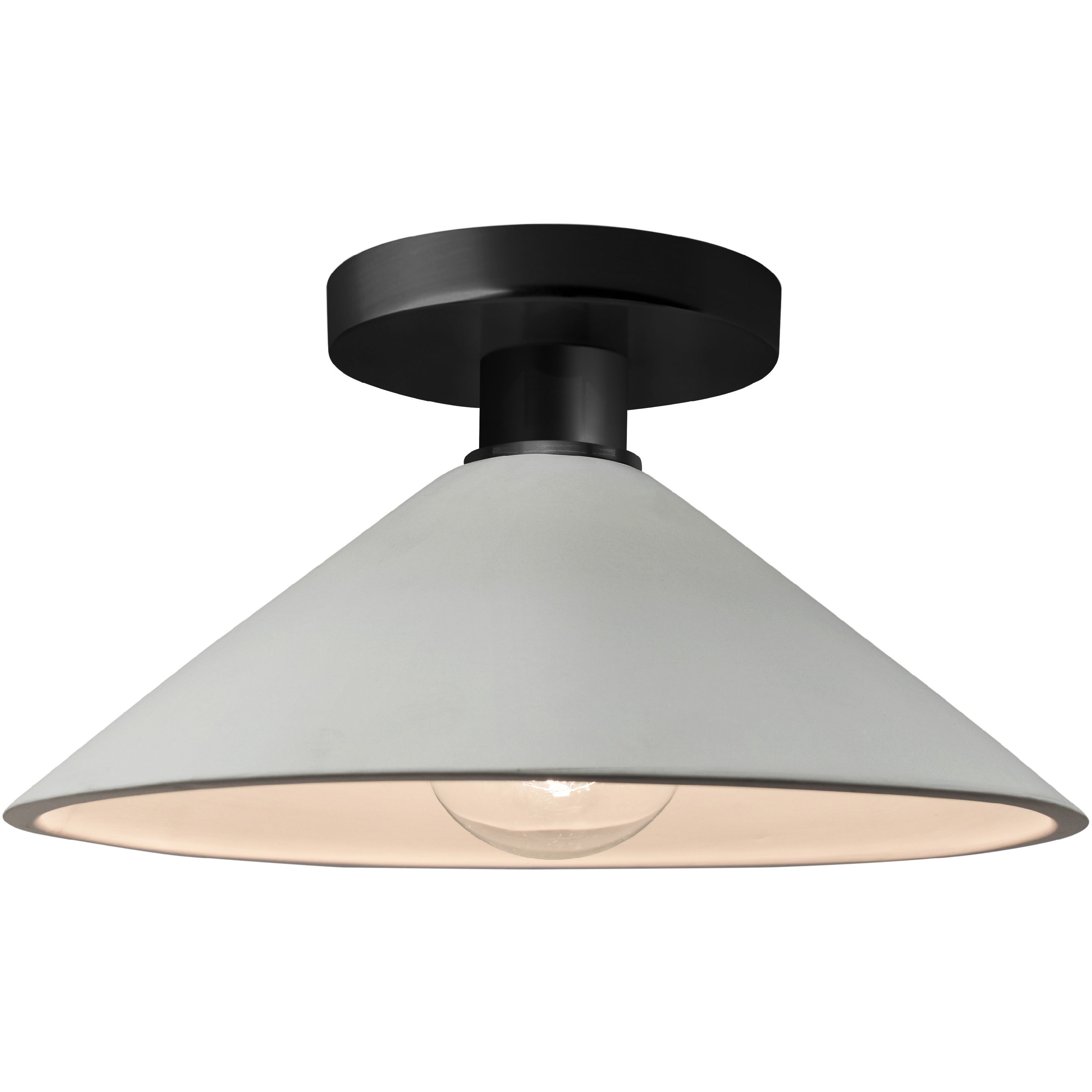 Radiance 1 Light 11.75 inch Matte White and Matte Black Semi Flush Ceiling Light