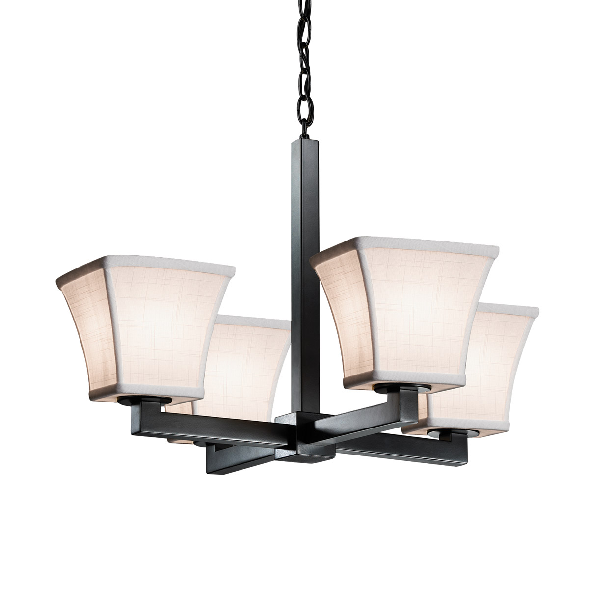 Textile LED 20 inch Brushed Nickel Chandelier Ceiling Light