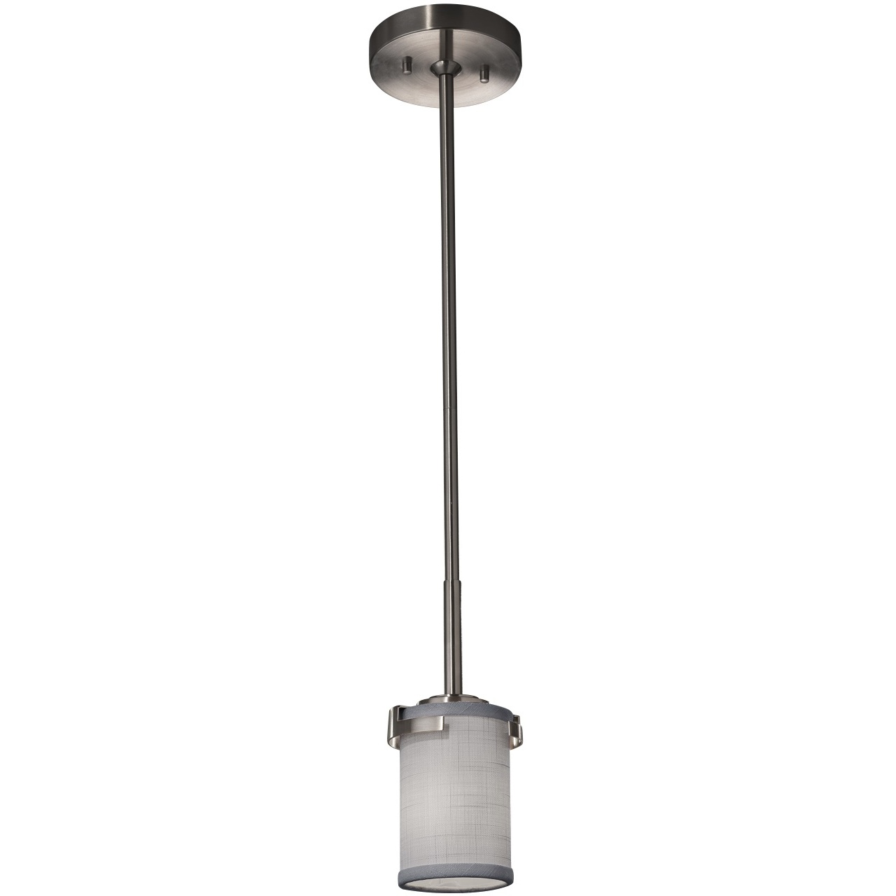 Textile 1 Light 4.5 inch Brushed Nickel Pendant Ceiling Light, Atlas Family, Choices