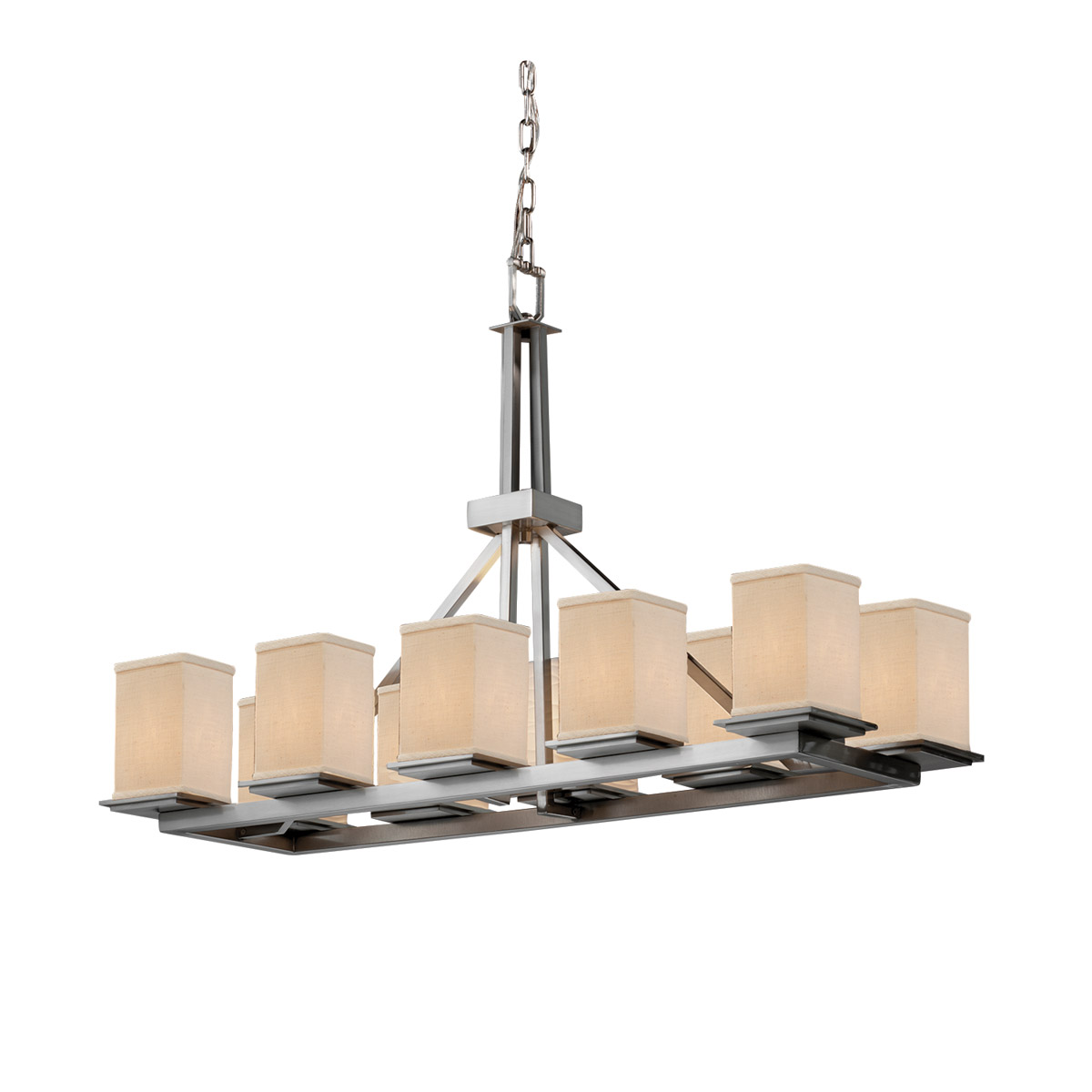 Textile LED 14 inch Dark Bronze Chandelier Ceiling Light