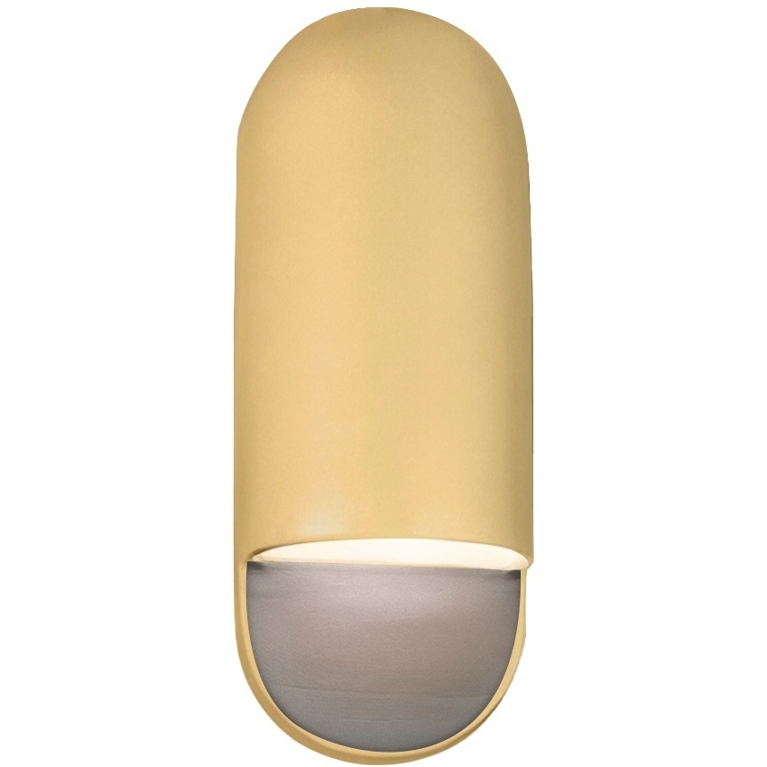 Ambiance Collection - Capsule Wall Sconce Wall Light in Replaceable Bulb, Muted Yellow, 4D x 14H, Form+Finish+Function