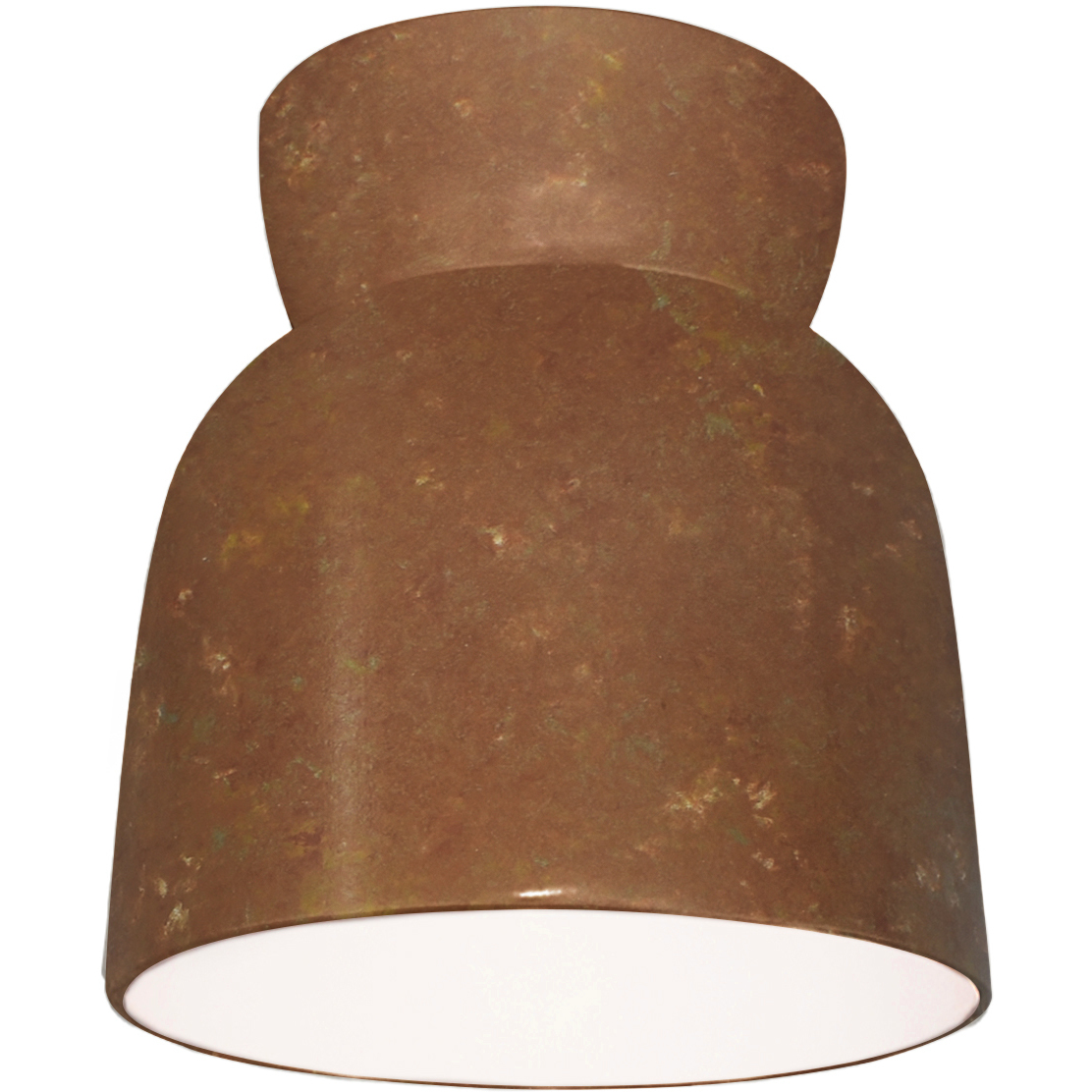 Radiance Collection - Hourglass 1 Light 7.5 inch Rust Patina Flush-Mount Ceiling Light in Replaceable Bulb, Form+Finish+Function