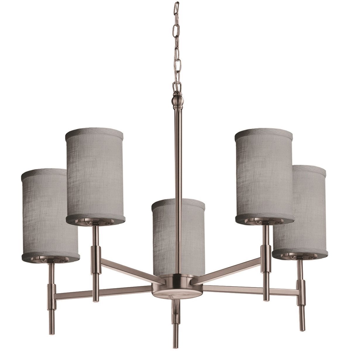 Textile LED 24 inch Brushed Nickel Chandelier Ceiling Light