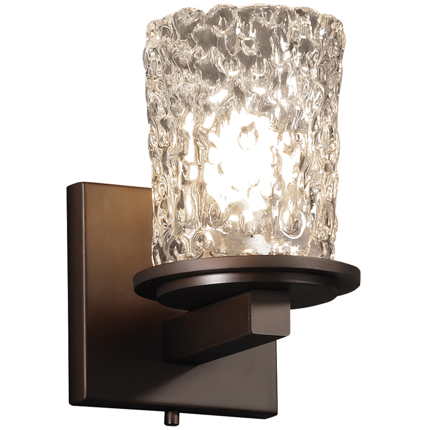Veneto Luce Wall Sconce Wall Light in Dark Bronze, Gold with Clear Rim (Veneto Luce), Incandescent