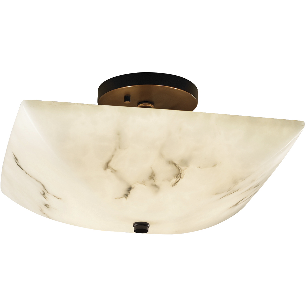 Lumenaria 2 Light 14 inch Matte Black Semi-Flush Bowl Ceiling Light in Incandescent